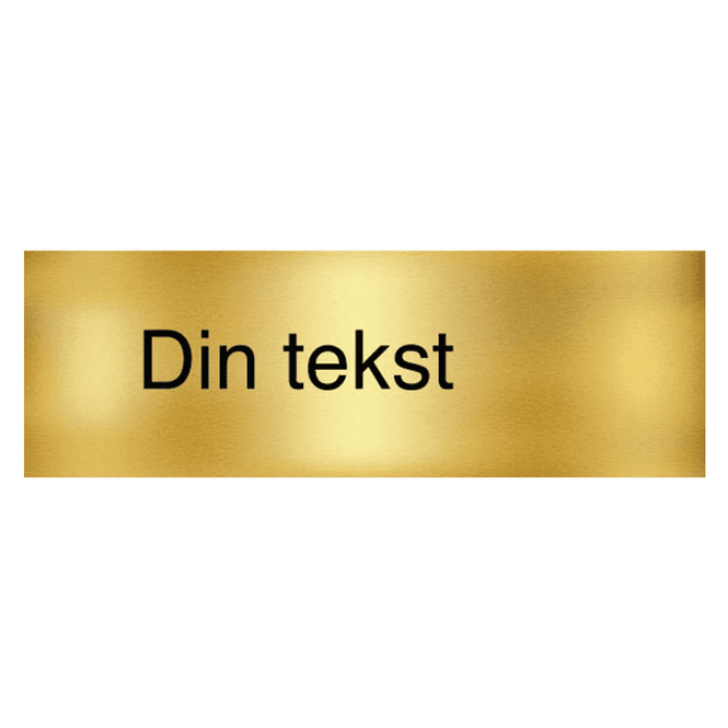 Hovedbilde Skilt med egen tekst - Gull og svart, 210x70 mm