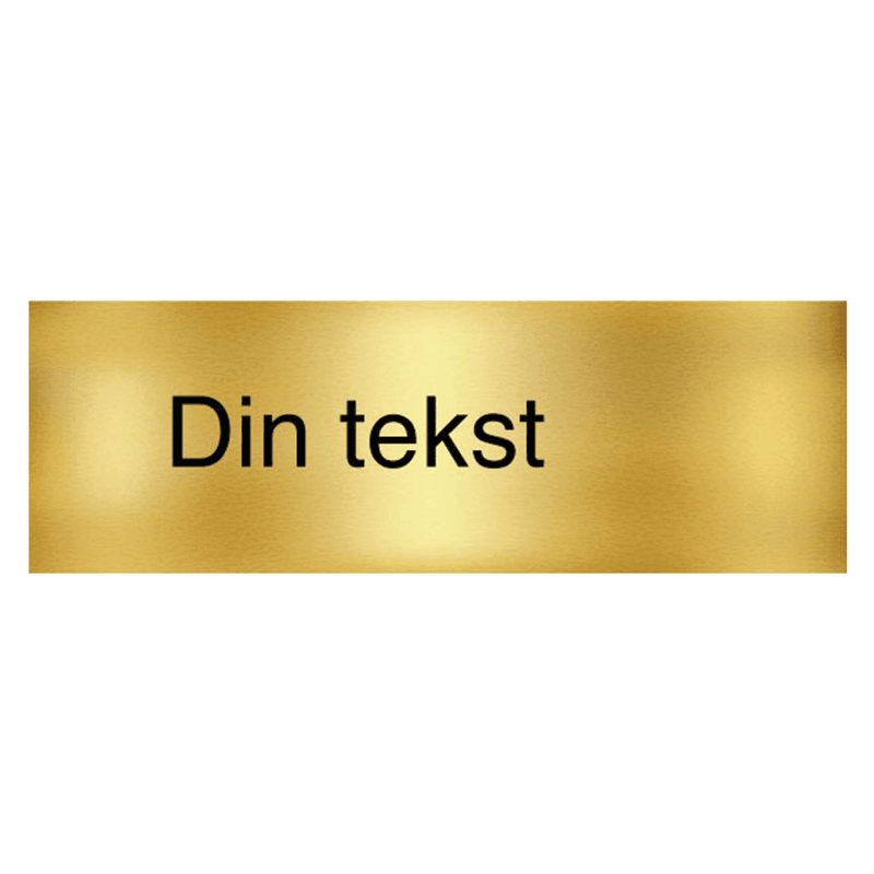 Skilt med egen tekst - Gull og svart, 210x70 mm