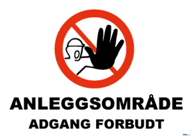 Hovedbilde Byggeplasskilt - Anleggsområde adgang forbudt 500x700mm