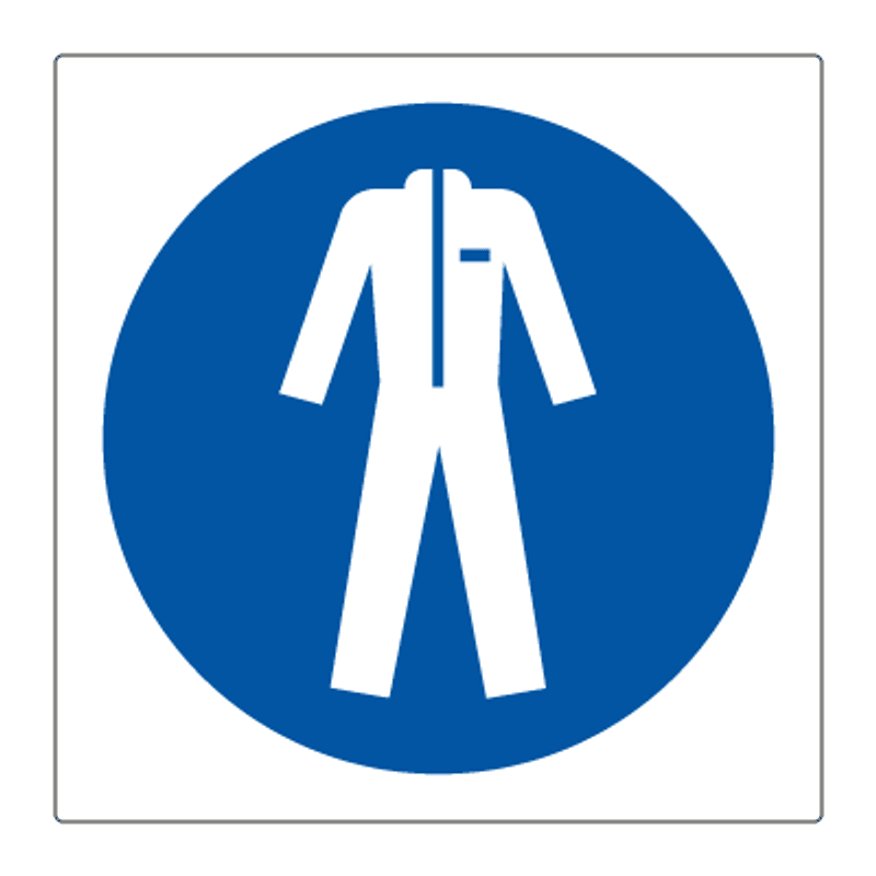Påbudt med vernedress - påbudsskilt med symbol