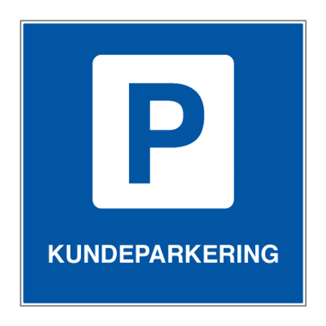 Hovedbilde Parkeringsskilt - Kundeparkering med symbol og tekst
