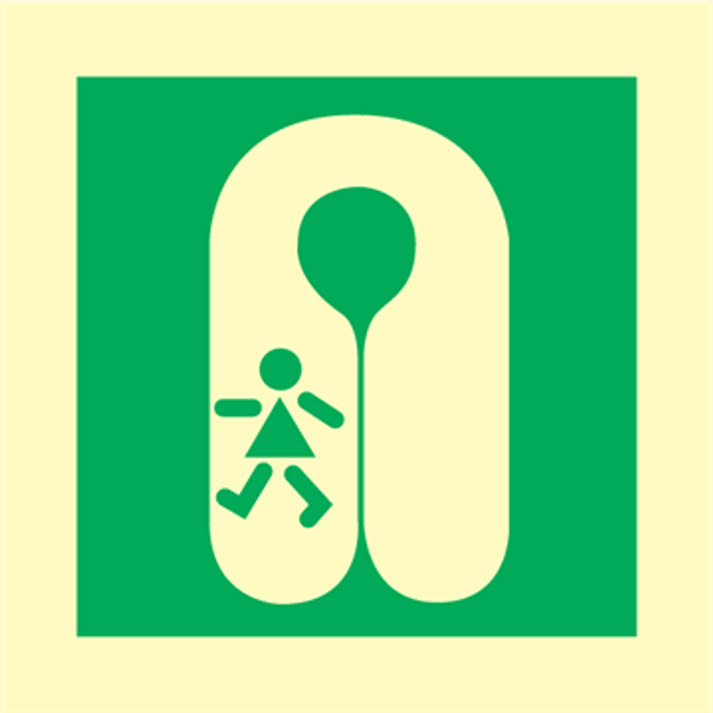 Redningsvest for barn - IMO skilt med symbol