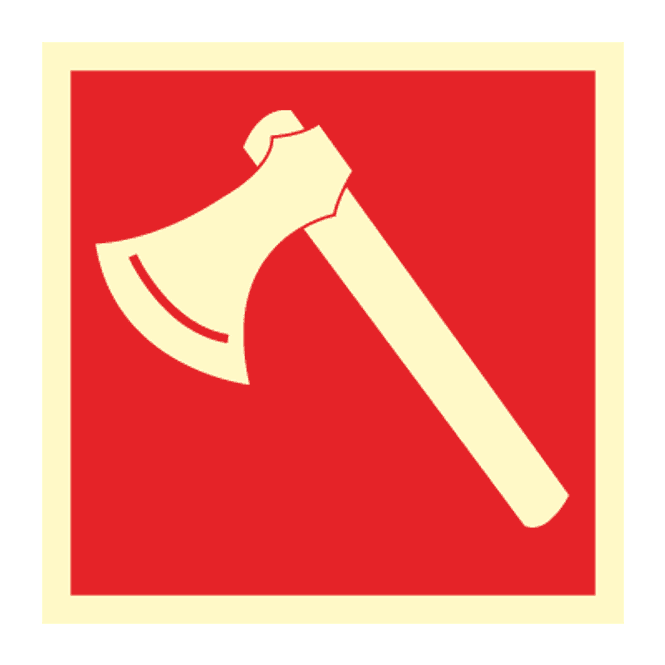 Hovedbilde Brannøks - brannskilt med symbol