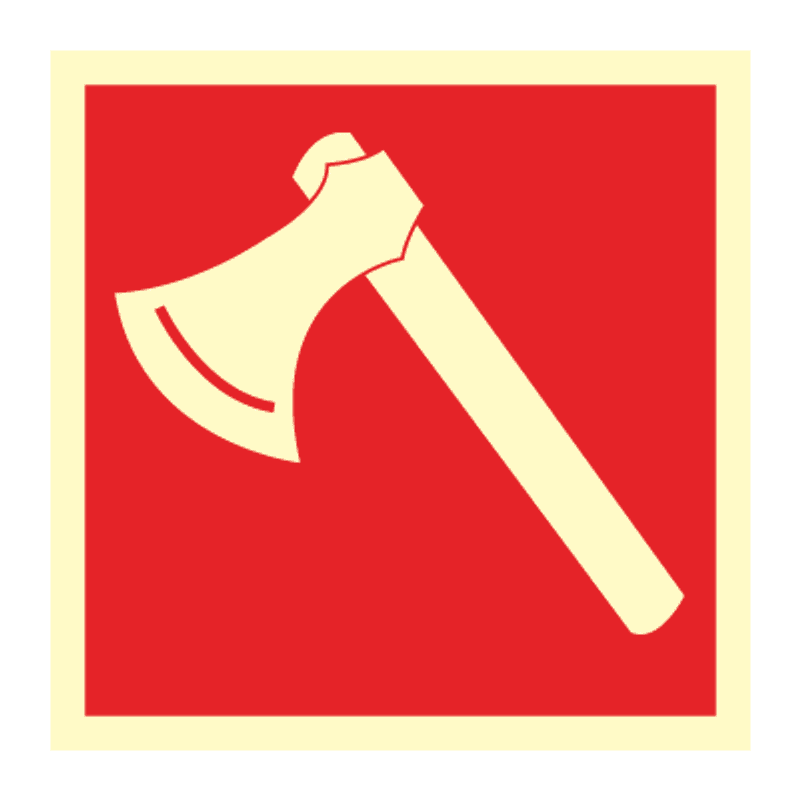 Brannøks - brannskilt med symbol