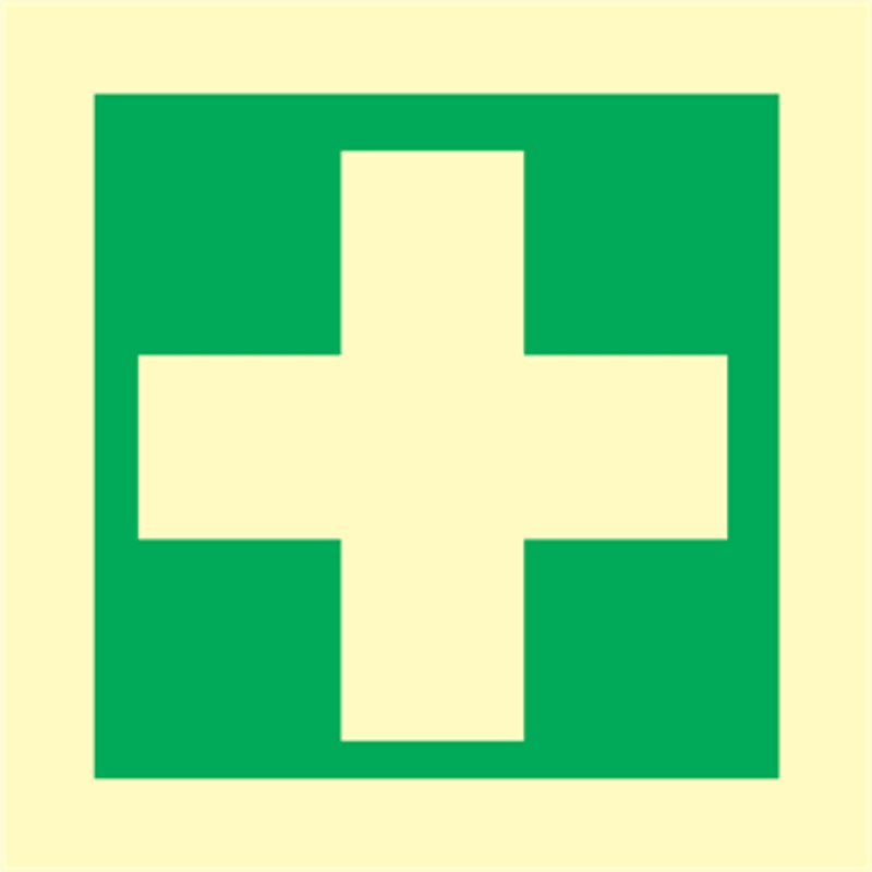Opplysning om sykestue - IMO skilt med symbol