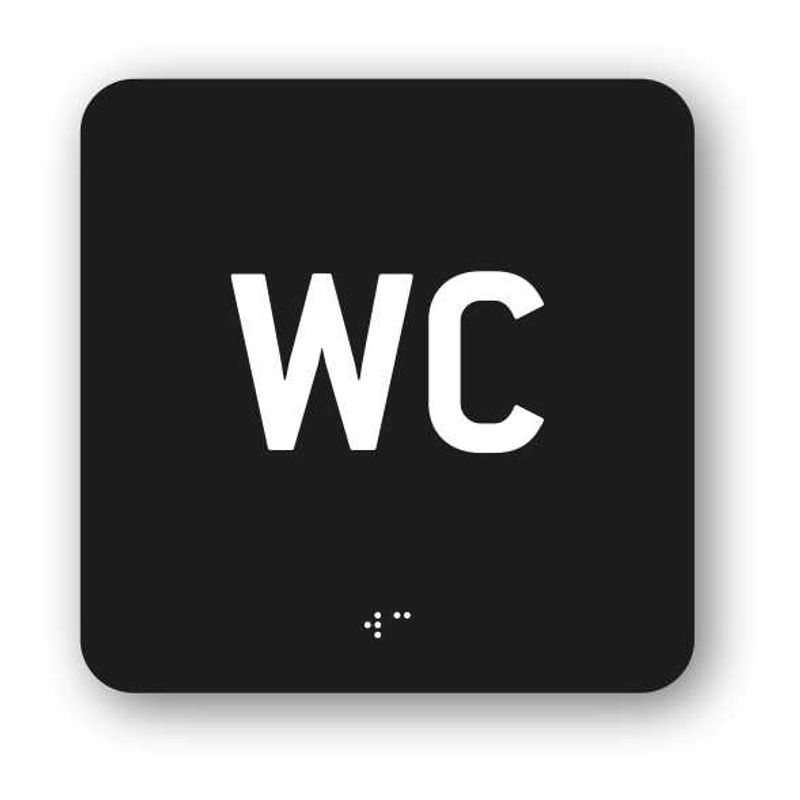 WC Toalettskilt – Taktilt skilt med Braille 150 x 150 mm