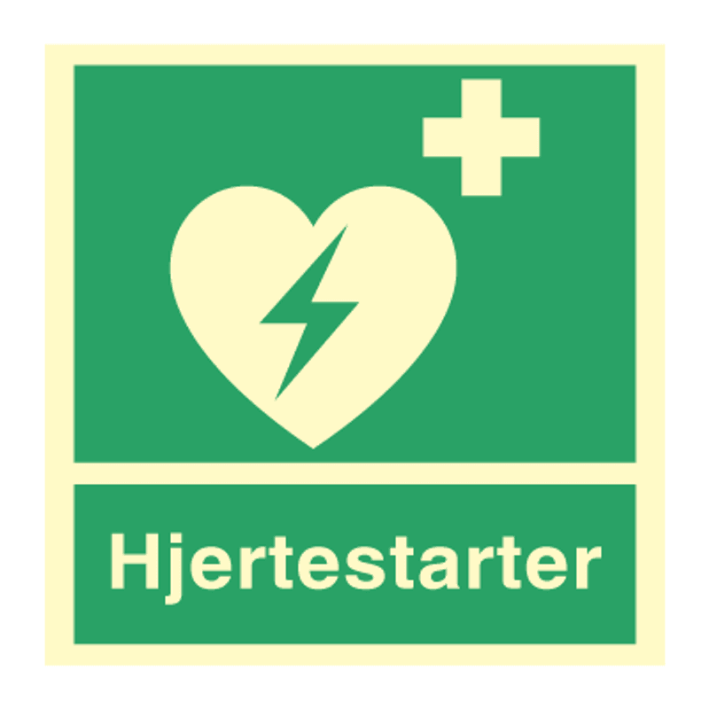 Hjertestarterskilt - Skilt for hjertestarter 300 x 300 mm