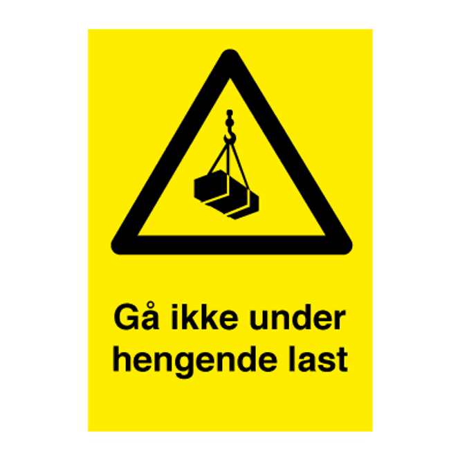 Hovedbilde Gå ikke under hengende last - Fareskilt