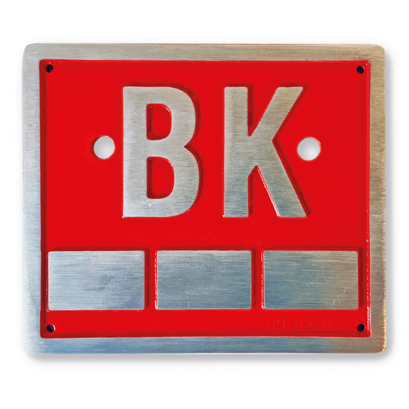Brannkum BK skilt Rød 120 x 140 mm