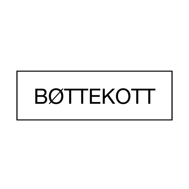 Hovedbilde Skilt for bøttekott hvit med sort tekst
