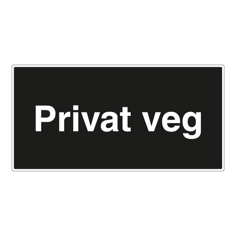 Privat veg skilt i aluminium