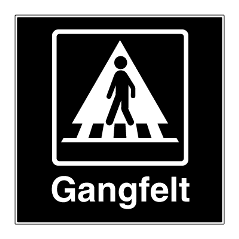 Privatrettslig opplysningsskilt - Gangfelt venstre
