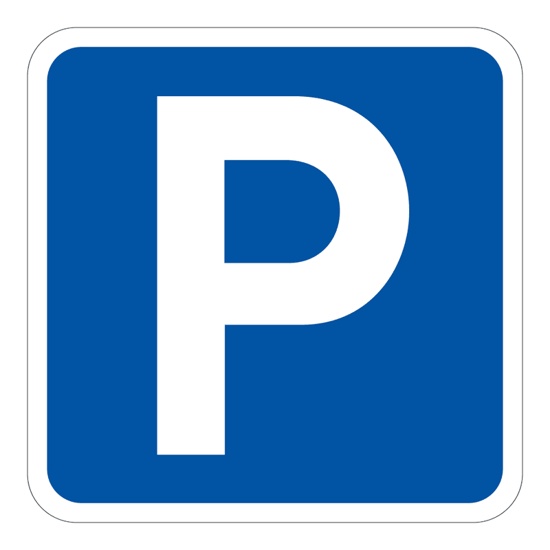 Parkeringssskilt - skilt som viser at parkering er tillatt