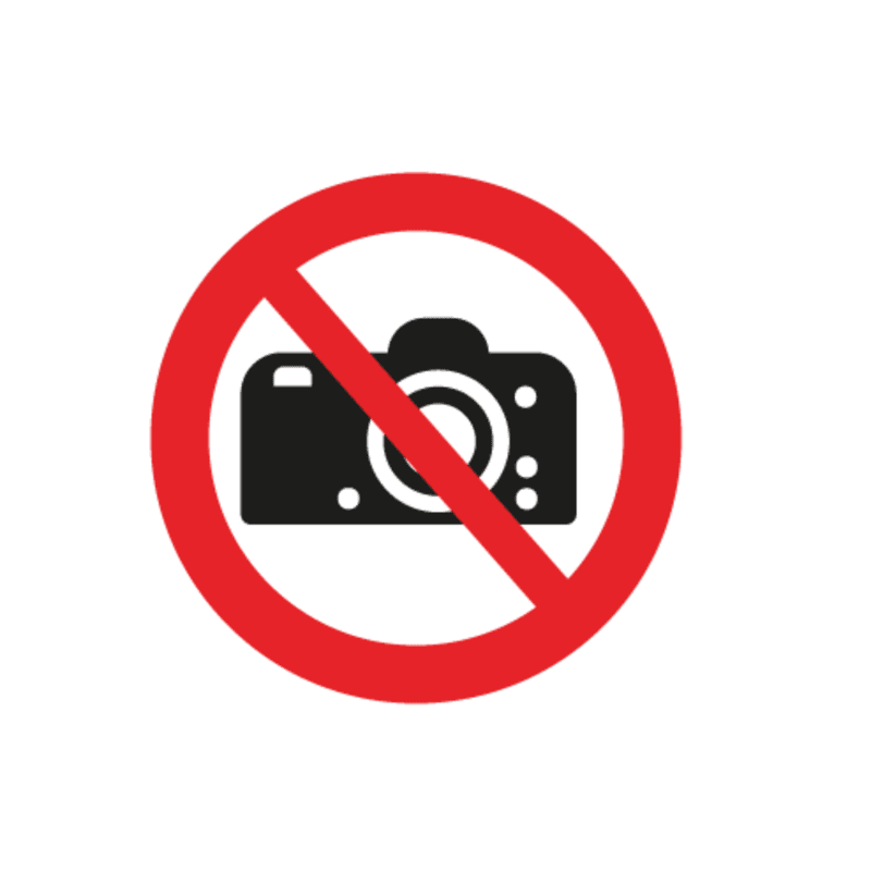 Fotografering forbudt skilt
