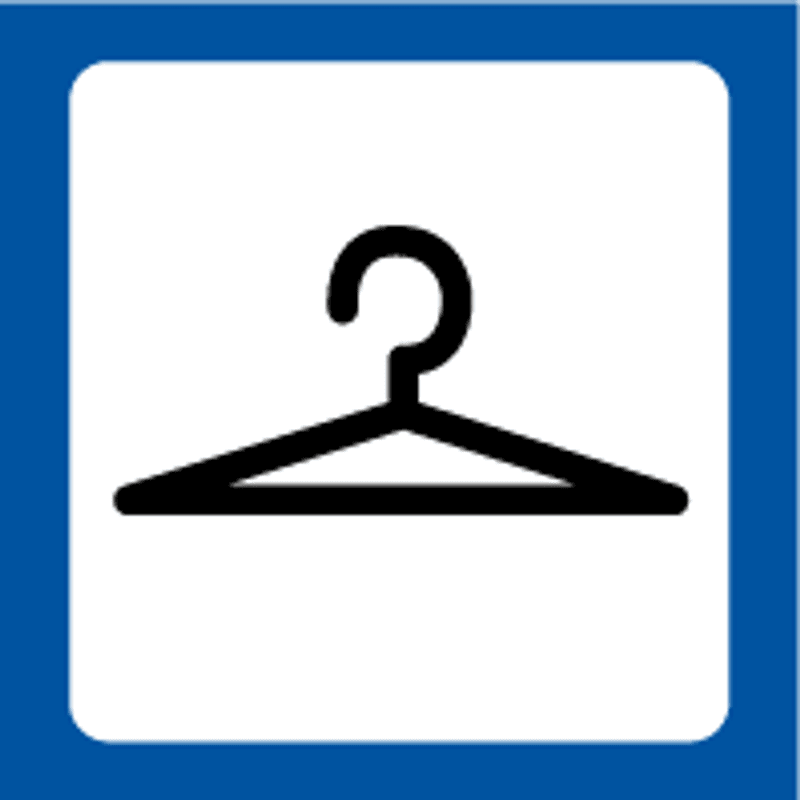 Dørskilt med symbol for garderobe