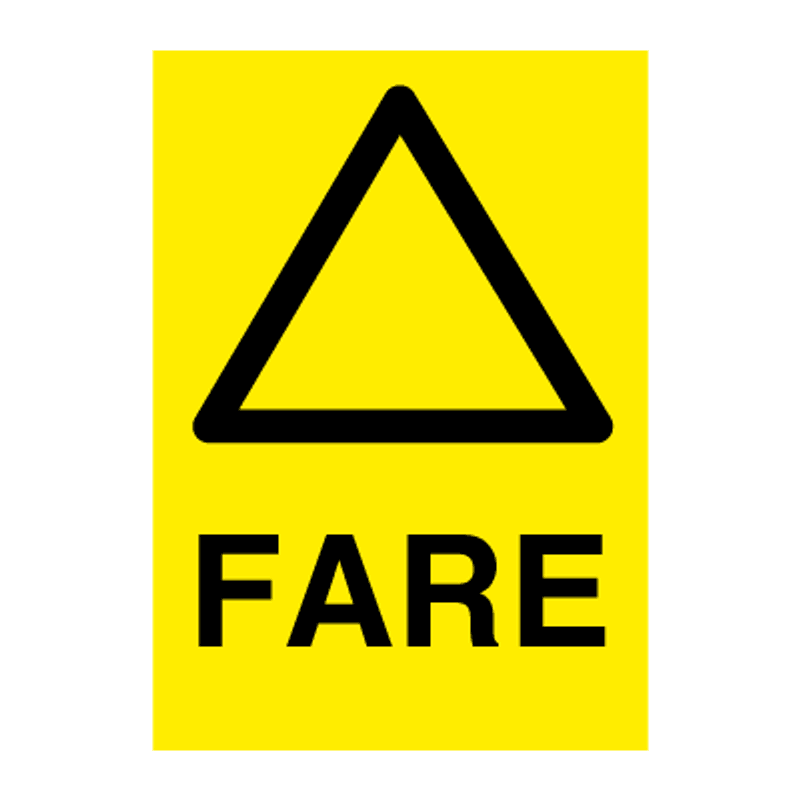 Generell Fare - Fareskilt med symbol og tekst