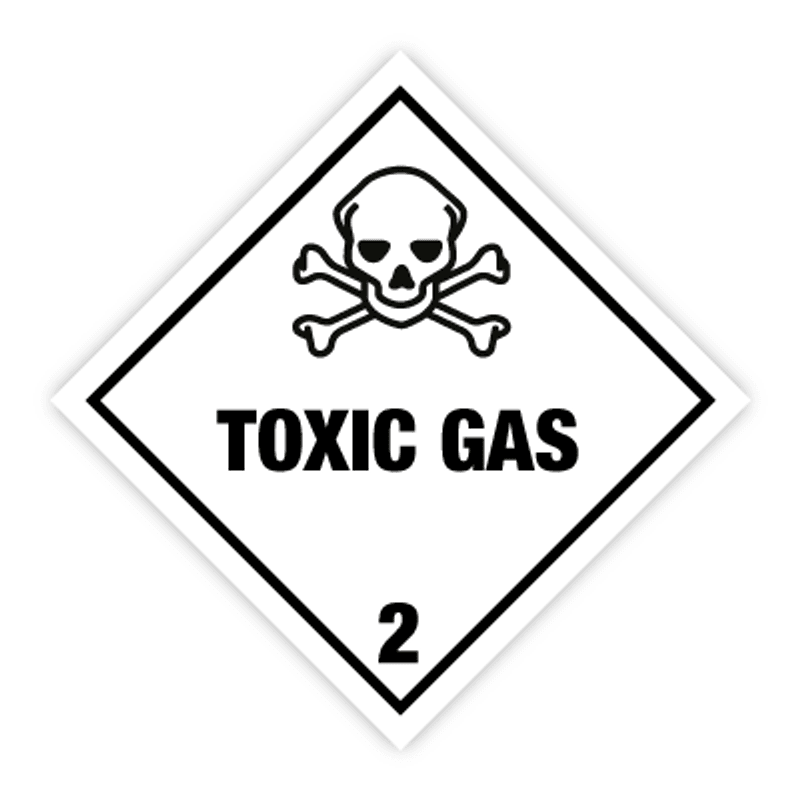 Fareseddel klasse 2.3 – Giftig gass | ADR-etikett i vinyl og magnetfolie