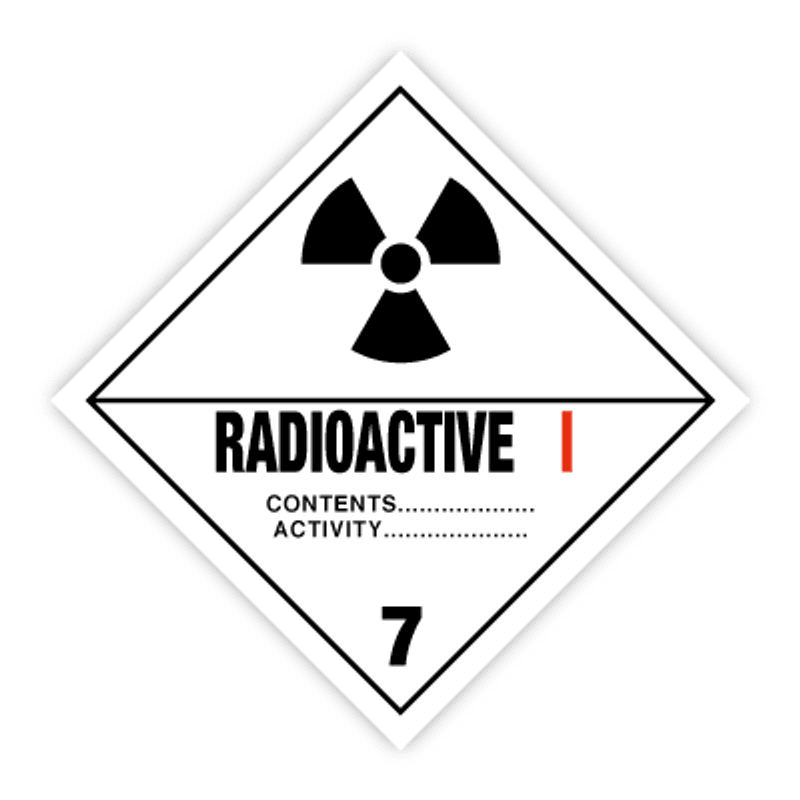 Fareseddel Klasse 7A - Radioaktive Stoff (Kritisk fare)