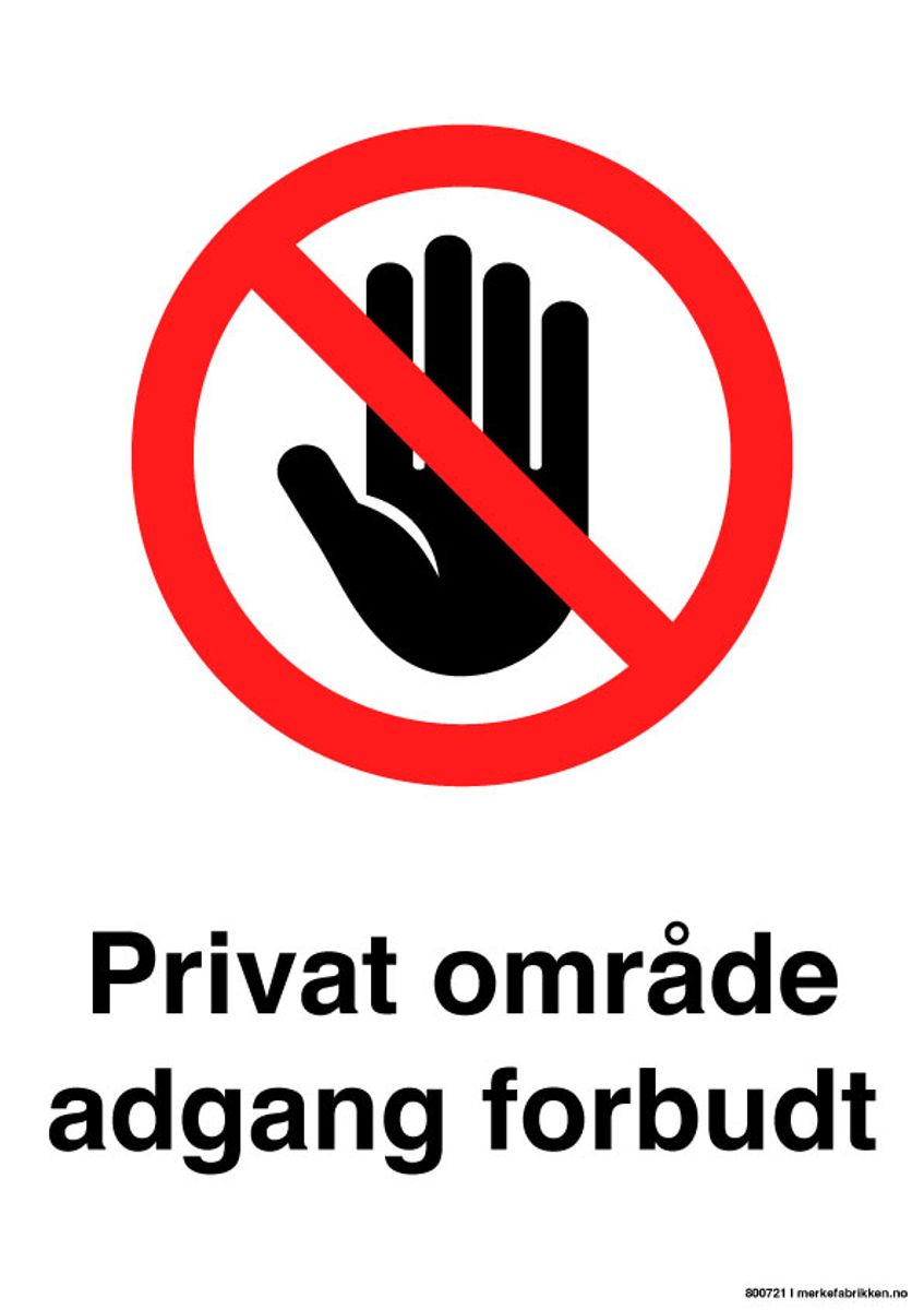 Privat område - PDF-skilt for utskrift