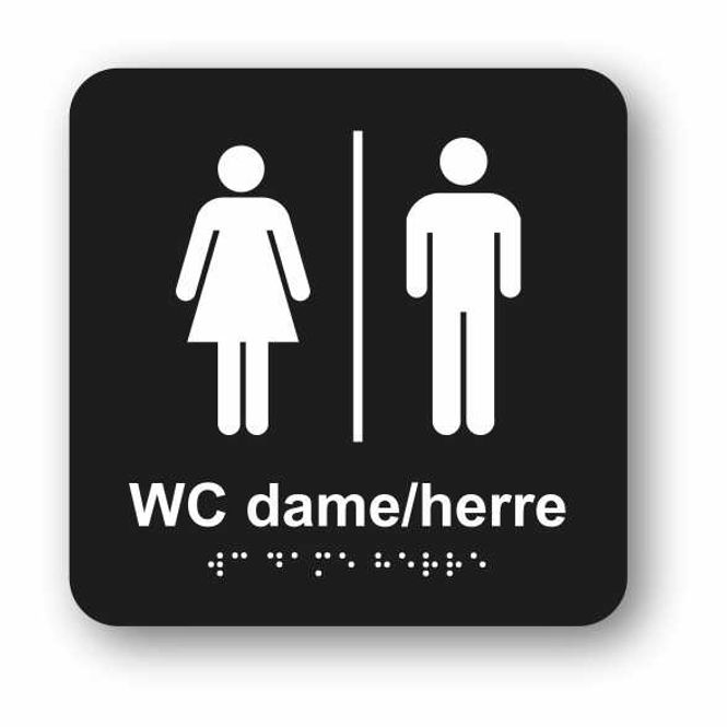 Hovedbilde Dame & Herretoalett – Taktilt skilt med Braille 150 x 150 mm