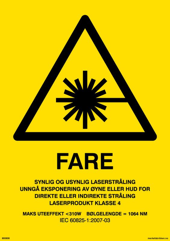Laserfare skilt - Synlig og usynlig laserstråling