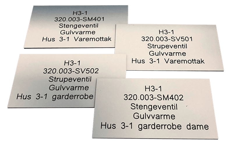 Merkeskilt TFM Type 2 Hvit 120 x 60 mm