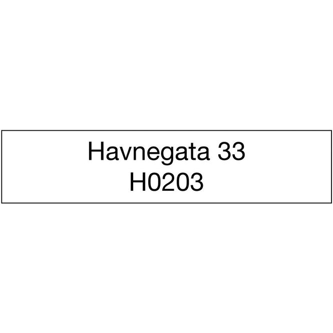 Hovedbilde Adressemerkeskilt - hvit med svart tekst 110 x 25 mm (2 stk)