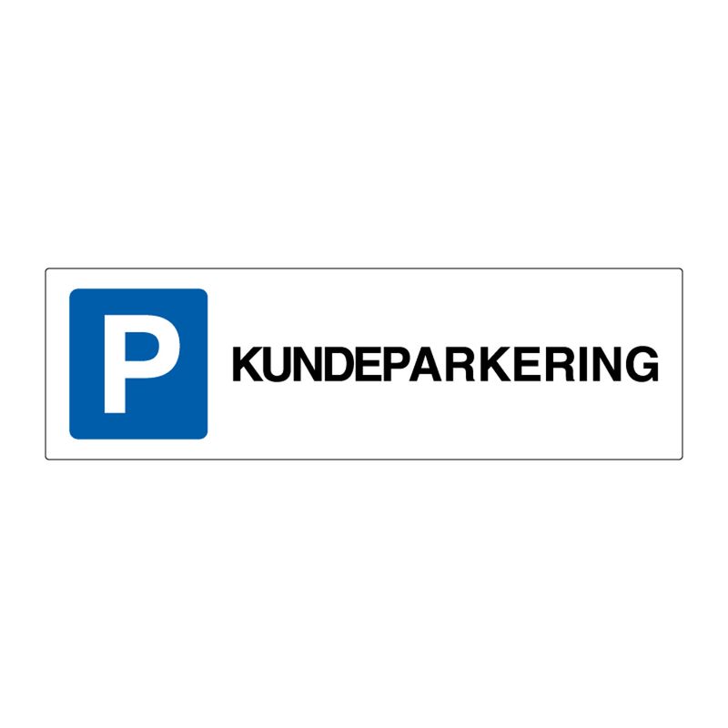 Parkeringsskilt for kundeparkering