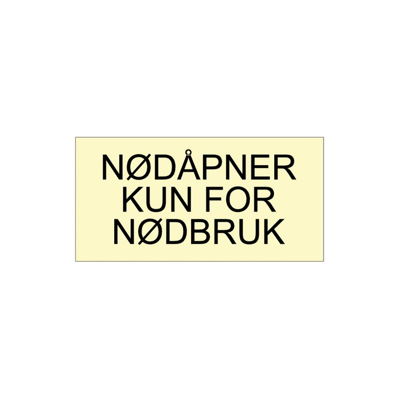 Nødåpner skilt – etterlysende skilt til nødåpnerknapp