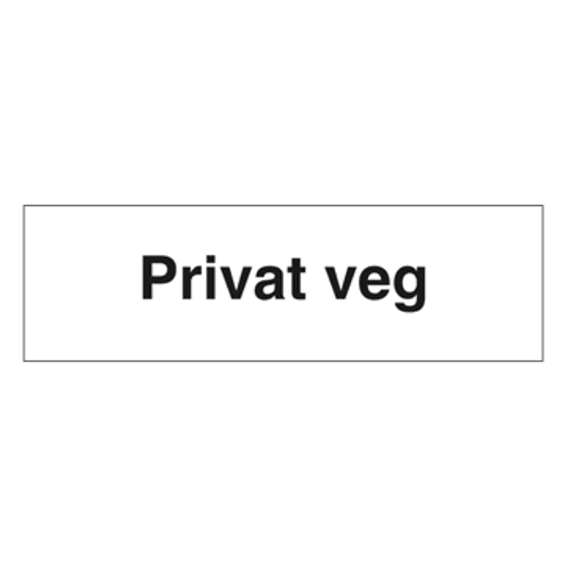 Privat veg skilt i aluminium