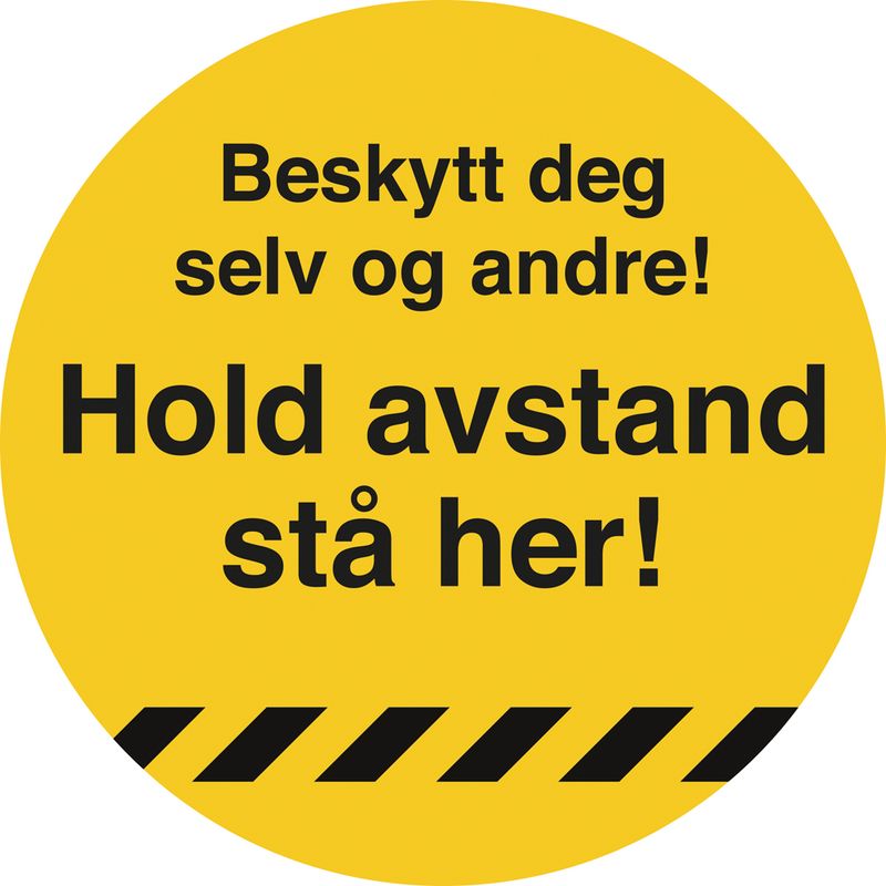 Hold avstand Gulvskilt Ø330mm - Beskytt deg selv og andre!