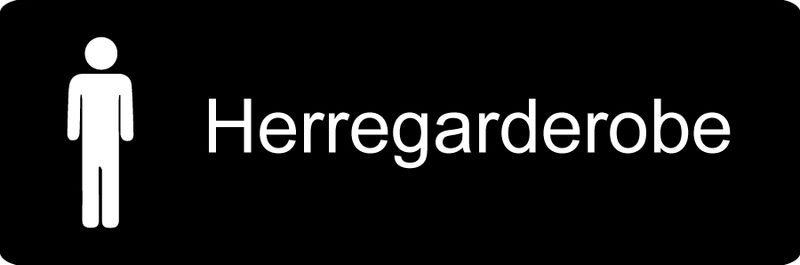 Skilt for Herregarderobe 210 x 70 mm
