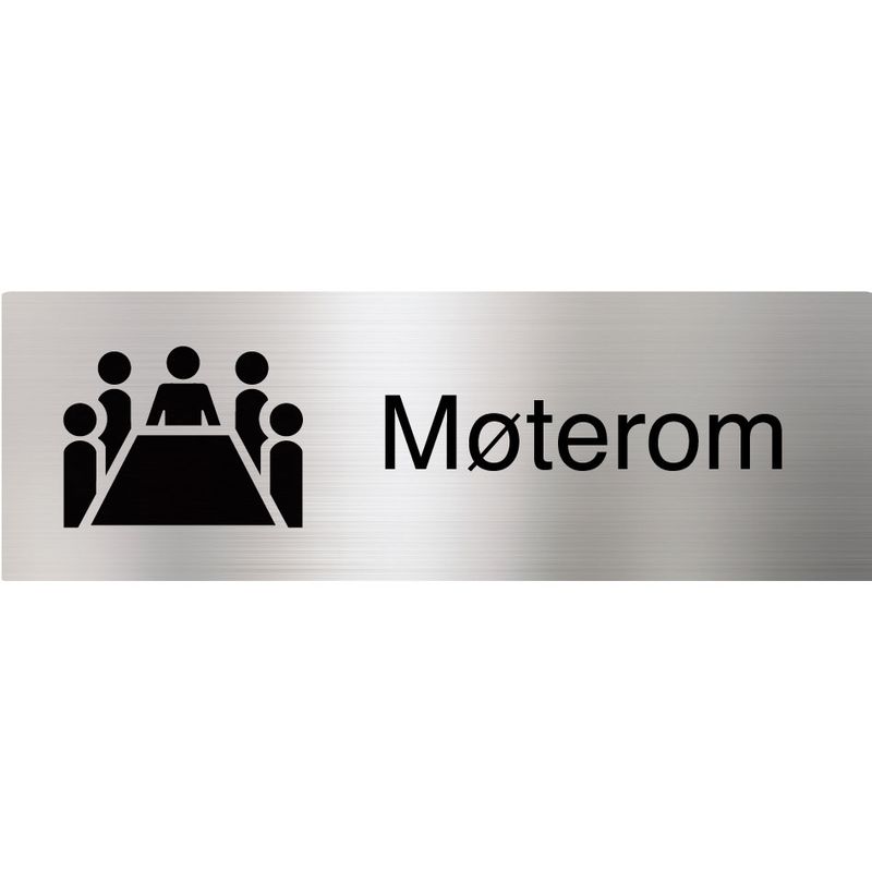 Møterom - skilt med symbol og tekst