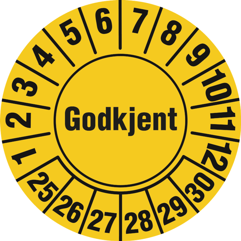 Godkjent Kontrollmerke - Ø 30 mm (10 stk)